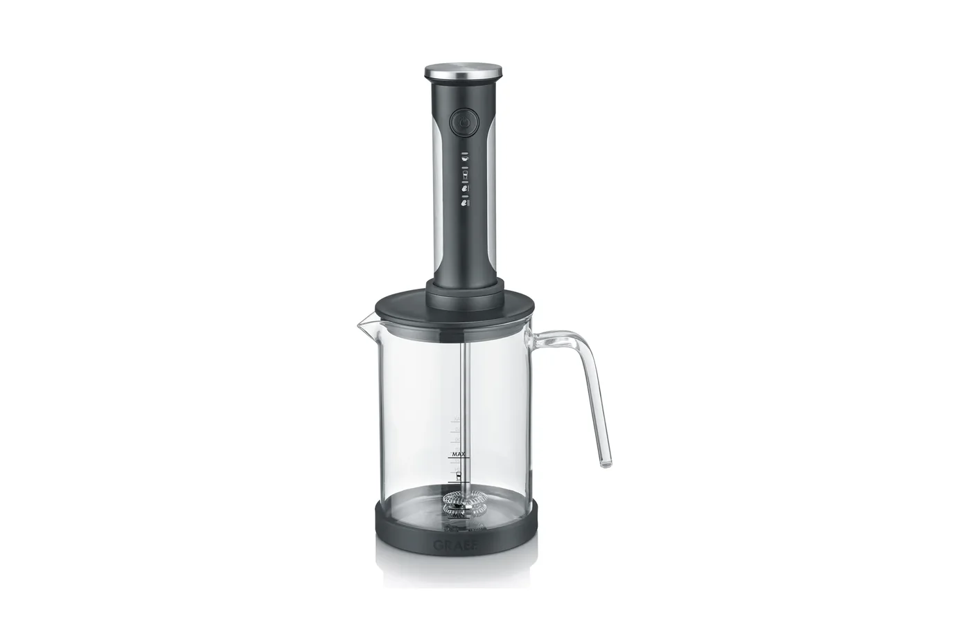 GRAEF MS202 Akku-Milchaufschäumer mit Glas-Milchkännchen