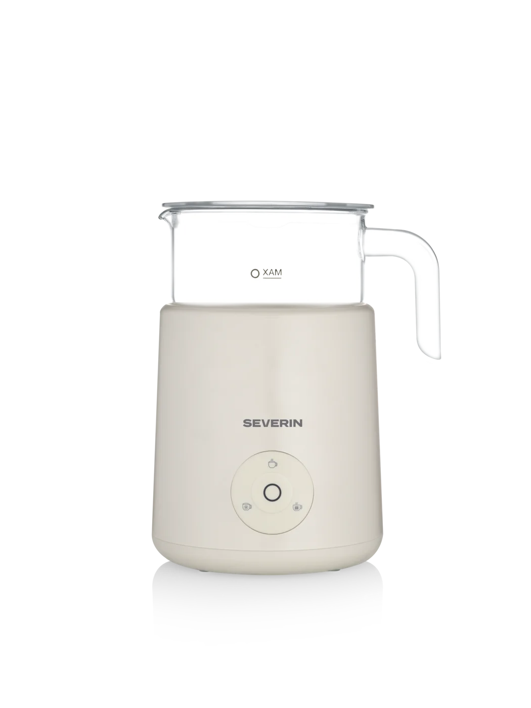 SEVERIN Spuma Glass SM 3599 in Beige mit transparentem Borosilikatglas-Milchbehälter